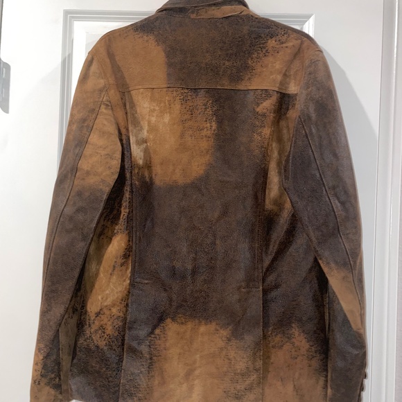 Men’s Bespoke Custom Brown/Caramel Soft Leather Suede Blazer - Picture 11 of 13